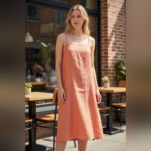 DEANE & WHITE Elegant Coral Sleeveless Dress SMALL